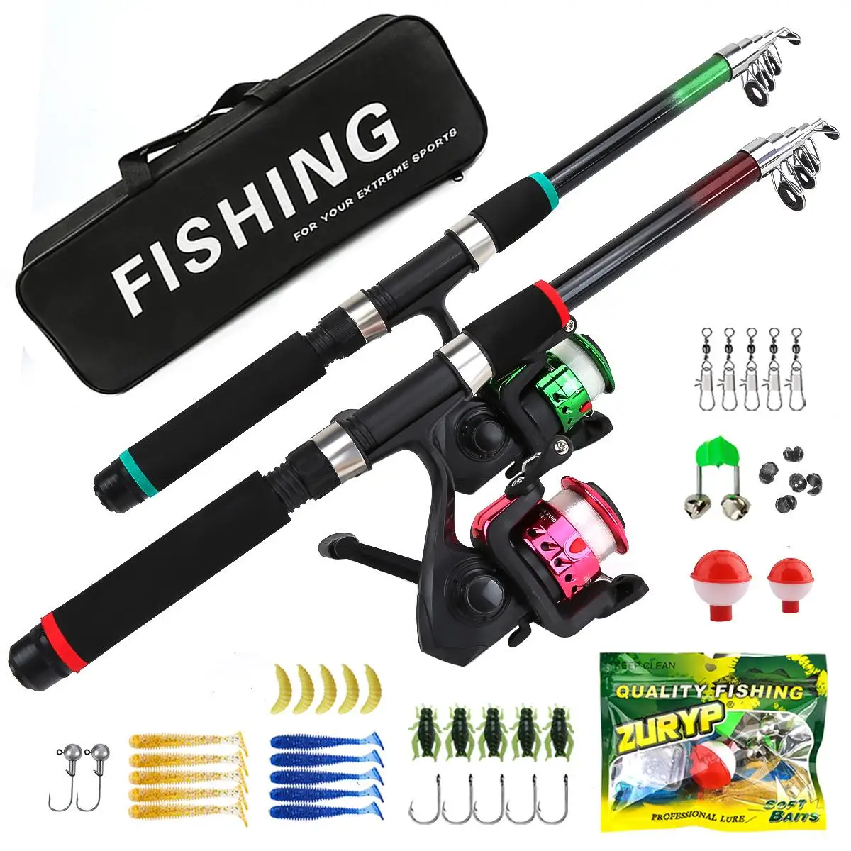 Fishing Rod Combo - Ensemble de canne à pêche télescopique