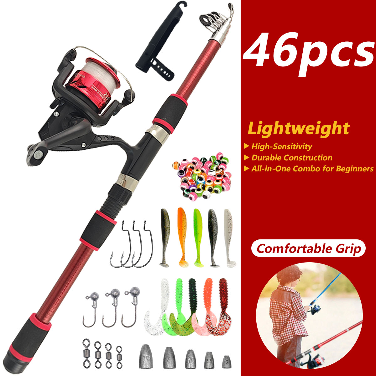 Ensemble de canne à pêche téle - Fishing Rod Combo avis et prix